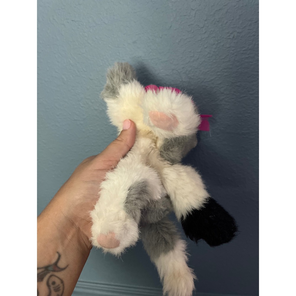 Tyco Kitty Kitty Baby Kittens 1995 Calico Plush Cat Pink Bow Stuffed Animal VTG - Picture 6 of 7